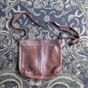 Duluth Trading Cognac Brown Leather‎ Crossbody Shoulder Bag